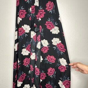 Charlotte Russe Floral Crop Top and Shorts with Skirt in Black and Pink